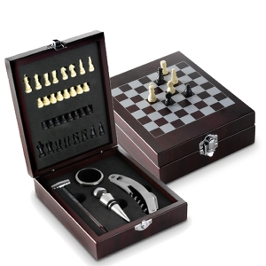 Conjunto de oferta de vinho em madeira Rene