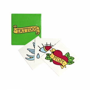 CARTELA 3 TATTOOS 4X4CM C/ EMBALAGEM PERSONALIZ�VEL