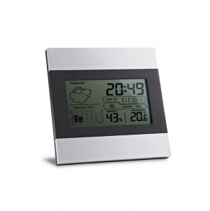 DENE. Esta��o meteorol�gica de secret�ria com ecr� LCD em alum�nio e ABS