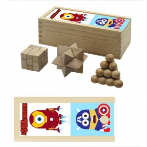 Quebra-cabe�as de 3 pe�as em madeira 'Brainiac'