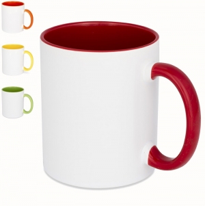 Caneca para sublima��o com asas e interior de cor 'Pix'