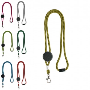 LANYARD EM POLI�STER COM AJUSTE, FECHO DE SEGURAN�A E M