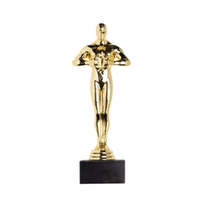Trof�u estatueta dourada, com base em m�rmore