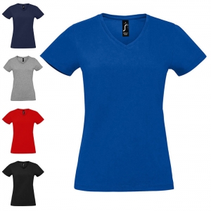 T-SHIRT COM GOLA EM 'V' PARA SENHORA IMPERIAL V WOMEN CORES