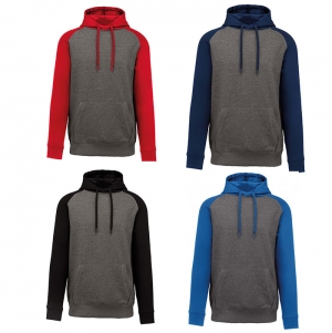 Sweatshirt com capuz bicolor de criana