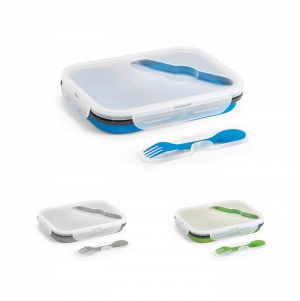 DILL. Lancheira. Caixa hermtica retrtil em silicone e PP (480 e 760 mL)
