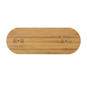 Carregador duplo sem fios de bambu Tatum