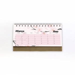 CALEND�RIO DE MESA M�DIO ECO 14CM 13 FOLHAS PERSONALIZ�VEL