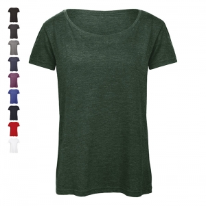 T-shirt Triblend de senhora com decote redondo
