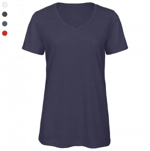 T-shirt Triblend de senhora com decote em V