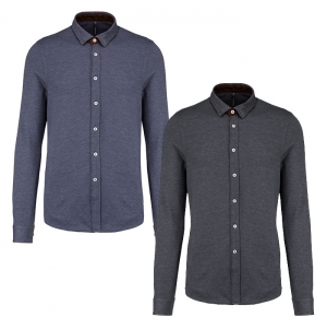Camisa em jacquard de manga comprida