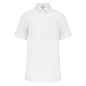 Camisa de manga curta em popeline tratamento f�cil