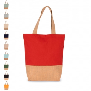 SACO DE COMPRAS EM ALGOD�O E FIOS DE JUTA TERMOCOLADA