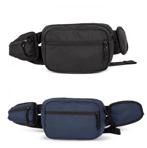 Bolsa de cintura reciclada formato grande com bolso lateral