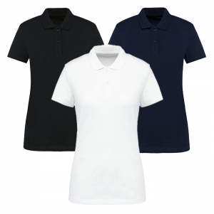 Polo Supima de manga curta de senhora