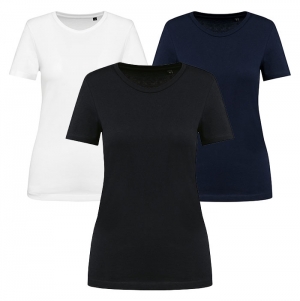 T-shirt Supima decote redondo e manga curta de senhora