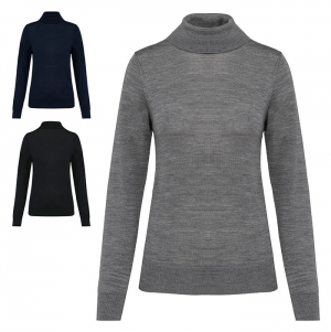 Camisola Merino de gola alta de senhora