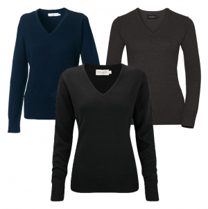 Pullover de senhora com decote em V