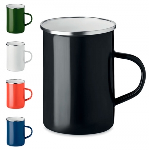 Caneca metal capa de esmalte SILVER