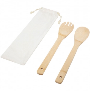 Colher e garfo para salada em bambu 'Endiv'