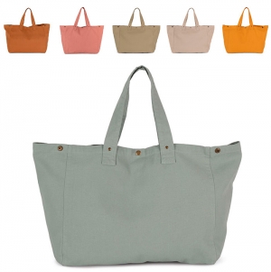 Saco de compras em algod�o com aspecto lavado