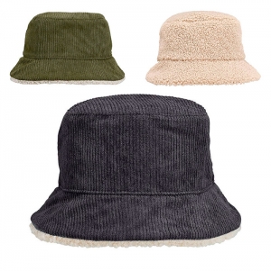 CHAP�U BOB REVERS�VEL SHERPA E VELUDO BUCKET 2IN1