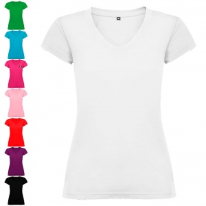 T-shirt de manga curta com decote em V para mulher 'Victoria'