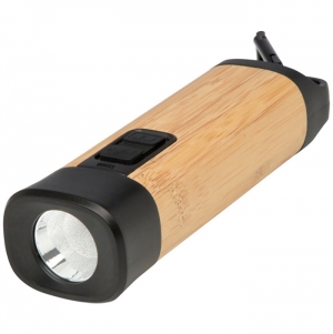 Lanterna de pl�stico reciclado de bamboo/RCS com mosquet�o 'Kuma'