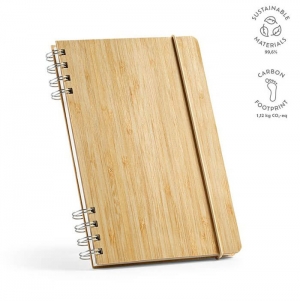 Caderno Dante com Capa em Bambu. 196 p�ginas recicladas 70gsm