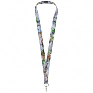 Lanyard em RPET - 'Addie' com fecho de desbloqueio de seguran�a
