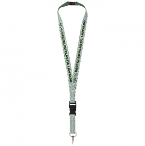 Lanyard em RPET com fivela de seguran�a 'Balta' com fecho de seguran�a e desbloqueio de seguran�a
