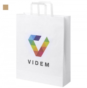 Saco de papel Kraft com al�as lisas � 32 x 12 x 40 cm