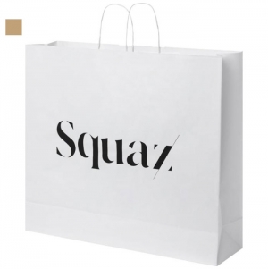 Saco de papel Kraft com al�as torcidas � 49,5 x 14 x 44 cm