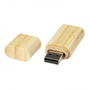 USB 3.0 de bambu com porta-chaves
