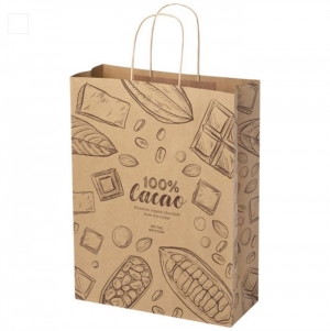 Saco de papel Kraft com al�as torcidas � 31 x 12 x 41 cm