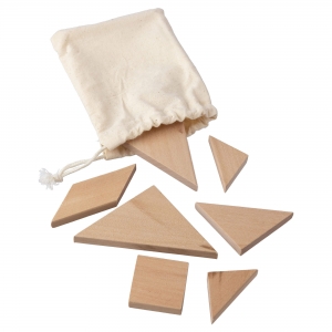 Quebra-cabe�a de tangram de madeira natural Ulrike