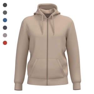 Sweatshirt reciclada com fecho e capuz unissexo