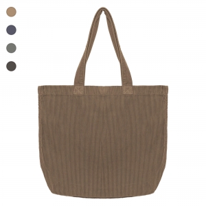 Saco eco-respons�vel em veludo canelado com aspecto lavado