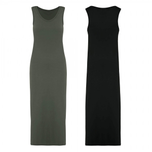 Vestido eco-responsvel com aspecto lavado em jersey de senhora