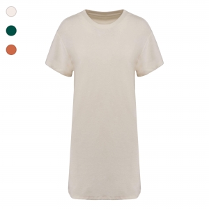 Vestido eco-responsvel  em malha turca com ombros descados de senhora