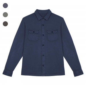 Sobrecamisa cardada eco-responsvel com aspecto lavado de homem