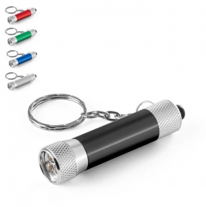 RE-LERGAN. Porta-chaves em alum�nio (92% reciclado) com lanterna de 3 luzes LEDs