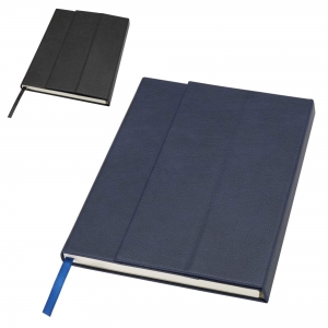 Bloco de notas de capa dura A5 de couro reciclado colado 'Alejandra'