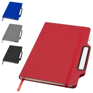 Bloco de notas de capa dura A5 com combina��o de caneta e l�pis 'Nexus' (tinta preta)