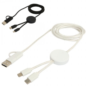 Cabo de sincroniza��o de dados e de carregamento r�pido de 27 W de 150 cm de pl�stico reciclado 5 em 1 'Citala'