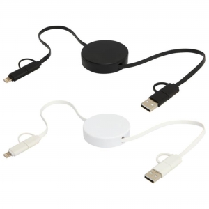 Cabo retr�til de sincroniza��o de dados e de carregamento r�pido de 40 W de 90 cm de pl�stico reciclado 5 em 1 'Citala'