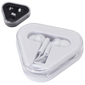 Auriculares com caixa de armazenamento de pl�stico reciclado 'Rebel'