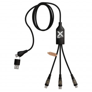 Cabo de carregamento r�pido 5 em 1 de 100 W / 5 A com ecr� digital  'SCX.design C50'