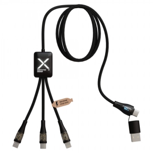 Cabo de carregamento super-r�pido RPET de 60 W 5 em 1 com visor 'SCX.design C51'