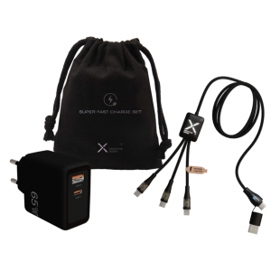 Conjunto de cabo e adaptador de 65W 'SCX.design C55'